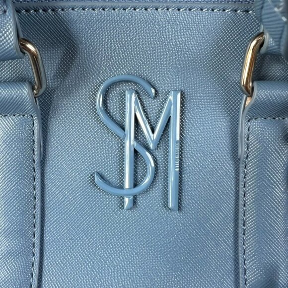 Steve Madden Mini Dome Satchel Crossbody – Baby Blue Saffiano SM Logo - NWT - Picture 2 of 12